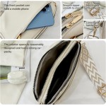 Bolsas transversais com zíper triplo para mulheres, bolsas de couro vegano, bolsas de ombro pequenas com alça larga - Imagem 5