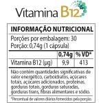 Vitamina B12 (30 Cápsulas) - vitamina que pertence ao complexo B, participa do metabolismo de uma série de carboidratos e ácidos graxos - Imagem 4