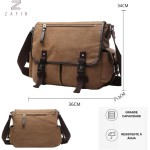 Bolsa Tiracolo Masculina Mensageiro Transversal Pasta Resistente Carteiro Ideal Para Trabalho Viagem Acabamento Em Couro Alça Grande Ajustável Estilo Moderno - ZAFIN - Imagem 6
