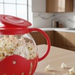 Tigela de pipoca com tampa, Pipoqueira de Vidro Borossilicato Silicone Para Micro-ondas 2L(Verde) - Imagem 8