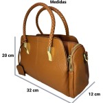 Bolsa Feminina Transversal De Ombro Bau Media Couro Pu Tote - Imagem 7