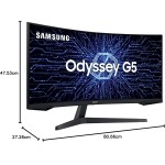 Monitor Gamer Curvo Samsung Odyssey 34’’, Ultra WQHD, 165Hz, 1ms, tela ultrawide, HDMI, Display Port, Freesync Premium, preto, série G5 - Imagem 8