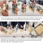 Máquina de pipoca manual, máquina de pipoca de alta pressão de 100 ml, máquina de milho pop tradicional chinesa, mini amplificador de alimentos de canhão manual de aço inoxidável - Imagem 8