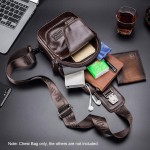 Henniu Bolsa tiracolo masculina de couro à prova d'água bolsa transversal no peito mochila para caminhadas ciclismo montanhismo viagens - Imagem 3