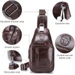 Henniu Bolsa tiracolo masculina de couro à prova d'água bolsa transversal no peito mochila para caminhadas ciclismo montanhismo viagens - Imagem 6