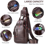 Henniu Bolsa tiracolo masculina de couro à prova d'água bolsa transversal no peito mochila para caminhadas ciclismo montanhismo viagens - Imagem 8