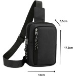 Mini Bag Bolsa Transversal Tiracolo Pochete De Ombro Ant Furto Unisex Impermeável Resistente Zípe e Alça Ajustável - Imagem 3