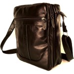 BOLSA TRANSVERSAL EM COURO LEGITIMO, SHOULDER BAG MASCULINA E FEMININA (Marrom) - Imagem 3