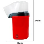 Pipoqueira Elétrica de Ar Quente, 1200W, Vermelha, Máquina para Fazer Pipoca sem Óleo, 27x11,5x12cm, com Colher Dosadora, 220V - Imagem 3