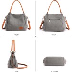 NICOLE & DORIS Bolsa de ombro feminina de lona com zíper bolsa transversal feminina para trabalho, sapata, uso diário - Imagem 4