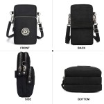 Pequena bolsa transversal para mulheres, mini bolsa de celular carteira com alça ajustável sobre o ombro, Preto, Small - Imagem 4