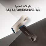 SAMSUNG Flash Drive USB BAR Plus 3.1, 128 GB, 400 MB/s, invólucro de metal resistente, expansão de armazenamento para fotos, vídeos, música, arquivos, MUF-128BE3/AM, prata champanhe - Imagem 4