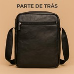 Bolsa Transversal Masculina Couro Resistente com Vários Bolsos Tiracolo Ombro Alça Ajustável - Imagem 5