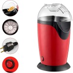 Pipoqueira Elétrica de Ar Quente, Vermelha e Preta, 28cm de Altura, Preparo em 3 Minutos, Sem Óleo, 1200W, 127V - Imagem 3