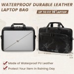 RAINSMORE Bolsa masculina de couro para laptop, bolsa mensageiro de 40,6 cm - Imagem 3