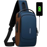 Mochila Transversal Masculina Mochila Feminina Unissex com cadeado à prova d água anti-roubo bolsa com porta de carregamento USB bolsa de ombro Impermeável Premium