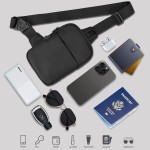 Mini bolsa tiracolo masculina, à prova d'água, pequena, bolsa tiracolo leve para transporte diário para viagem, caminhada, esporte - Imagem 7