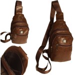Mini Mochila Pochete Bolsa Tiracolo Transversal Ombro Masculina Feminina Saída Fone de Ouvido Couro sintético Shoulder Bag - Lene (Marrom) - Imagem 7