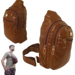 Mini Mochila Pochete Bolsa Tiracolo Transversal Ombro Masculina Feminina Saída Fone de Ouvido Couro sintético Shoulder Bag - Lene (Marrom) - Imagem 8