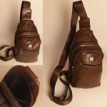 Mini Mochila Pochete Bolsa Tiracolo Transversal Ombro Masculina Feminina Saída Fone de Ouvido Couro sintético Shoulder Bag - Lene (Marrom) - Imagem 9