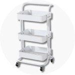 Carrinho Organizador Multiuso 3 Prateleiras Com Rodinhas 360° (Branco) - Imagem 9