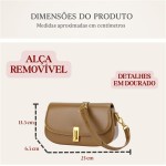Bolsa Transversal Feminina Baguete Alça Tiracolo Couro Pu QUBCCUM - Imagem 6