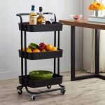 Carrinho Organizador Multiuso 3 Prateleiras Com Rodinhas 360° (Preto) - Imagem 3