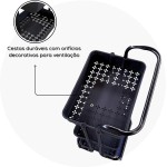 Carrinho Organizador Multiuso 3 Prateleiras Com Rodinhas 360° (Preto) - Imagem 6