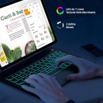 BETTDOW Capa com Teclado e Trackpad para Samsung Galaxy Tab S10 Lite/S10 Fe/S9 Fe/S9/S8/S7 de 11 polegadas,Teclado com LCD Display - Imagem 6