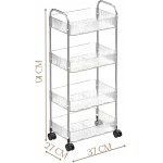 Prateleira Carrinho Organizador Multiuso de Acrílico 4 Andares Com Rodas - Imagem 4