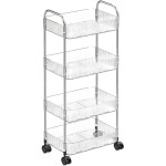 Prateleira Carrinho Organizador Multiuso de Acrílico 4 Andares Com Rodas - Imagem 5