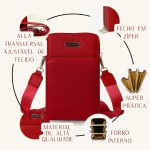 Kit Bolsa Carteira Porta Celular Alça Transversal Tiracolo QUBCCUM - Imagem 4