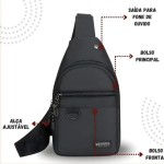 Bolsa Mochila Transversal com Alça Ajustável, Compartimento Interno, Design Compacto e Funcional - Imagem 3