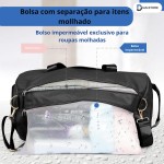 Bolsa transversal Mala de Academia Bolsa esportiva de viagem, ideal Para Banhos De Piscina, Bolsa de ginástica impermeável, praia, natação, ioga, esportes (Cinza) - Imagem 4