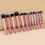 Kit de Pincéis de Maquiagem Portátil Conjunto Completo para Viagens Trabalho e Uso Diário Cerdas Macias para Aplicação Uniforme para Dia das Mães e Aniversários (12 Pincéis) - Imagem 4