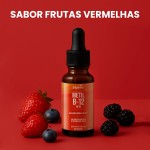 Metil B-12 vegan vitamin gotas liquida, Metilcobalamina 413% VD, sabor frutas vermelhas, 20mL, Bigens (Kit 2) - Imagem 3