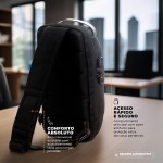 Gshield Mochila Transversal de Ombro Locker de Lona Kevlar Reforçada 6 Litros Cadeado Antifurto com Combinação Resistente a água, Preta - Imagem 5