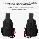 Mochila masculina e feminina emborrachada à prova d'água bolsa de ombro mochila transversal bolso anti-furto shower bag - Imagem 3