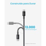 Anker Cabo USB-C para USB-C (tipo C), 60W de Carregamento Rápido para iPhone Série 17/16/15, Samsung,Xiaomi,MacBook Pro e Mais(1,8m, Pacote de 2, Preto) - Imagem 3