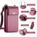 CaseMe Pequena bolsa transversal para celular feminina, com bloqueio de RFID, alça de ombro, carteira com compartimentos para cartões, Vermelho, Small - Imagem 5