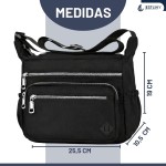 Bolsa Feminina Pequena Transversal em Nylon Crossbody Bolsa de Ombro com Alça à prova d'água, Bolsa de ombro leve Multi Bolsos Tiracolo - Imagem 6