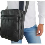 bolsa masculina transversal 100% couro bovino legítimo 015 Shoulder Bag com porta revolver - Imagem 7