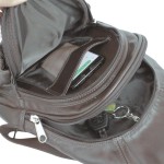 Bolsa de couro transversal masculina 100% legítimo elegante casual 013 preta e marrom dia a dia para trabalho - Imagem 6