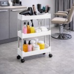 Armário Carrinho Organizador 3 Prateleiras Com Rodinhas Multiuso Fruteira Cozinha Banheiro Lavanderia Quarto - Imagem 5