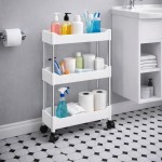 Armário Carrinho Organizador 3 Prateleiras Com Rodinhas Multiuso Fruteira Cozinha Banheiro Lavanderia Quarto - Imagem 6