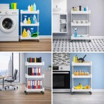 Armário Carrinho Organizador 3 Prateleiras Com Rodinhas Multiuso Fruteira Cozinha Banheiro Lavanderia Quarto - Imagem 8