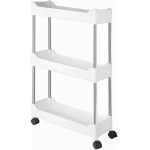 Armário Carrinho Organizador 3 Prateleiras Com Rodinhas Multiuso Fruteira Cozinha Banheiro Lavanderia Quarto - Imagem 9