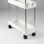 Carrinho Organizador Slim 4 Andares com Rodas, Hastes em Aço Inox, Estante Multiuso Estreita, 80x39x12,5cm, Branco - Imagem 5