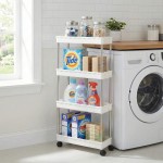 Carrinho Organizador Slim 4 Andares com Rodas, Hastes em Aço Inox, Estante Multiuso Estreita, 80x39x12,5cm, Branco - Imagem 7