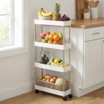 Carrinho Organizador Slim 4 Andares com Rodas, Hastes em Aço Inox, Estante Multiuso Estreita, 80x39x12,5cm, Branco - Imagem 9